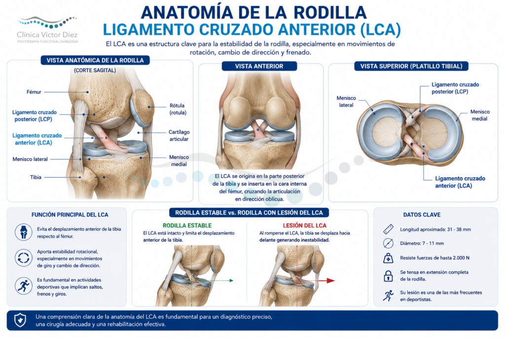 Anatomía de la rodilla y del ligamento cruzado anterior (LCA)